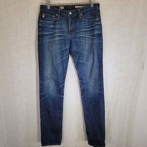Ag Adriano Goldschmied Jeans Womens 29R 31x33 Blue Skinny Straight Denim Stretch